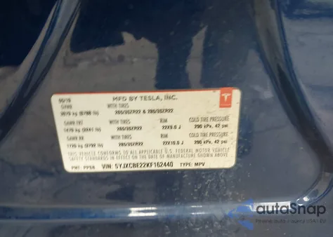 2019 Tesla Model X 100D/75D/Long Range from USA, damaged, VIN 5YJXCBE22KF162440